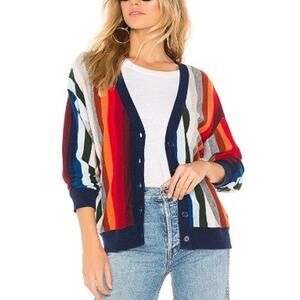 The Great The Co Ed Cardigan Wool Blend Striped Size Large